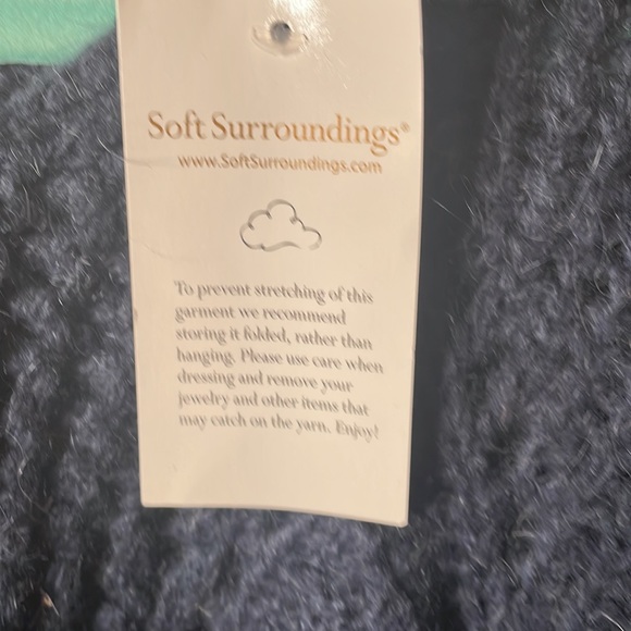 Soft surroundings women’s blue mohair blend knitted sweater in size large, tag - Picture 4 of 11